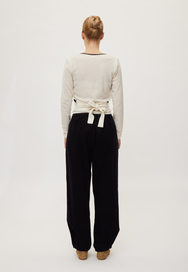 Merino Wool Wrap Cardigan - Eggshell