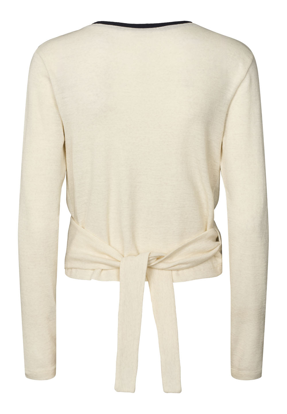 Merino Wool Wrap Cardigan - Eggshell