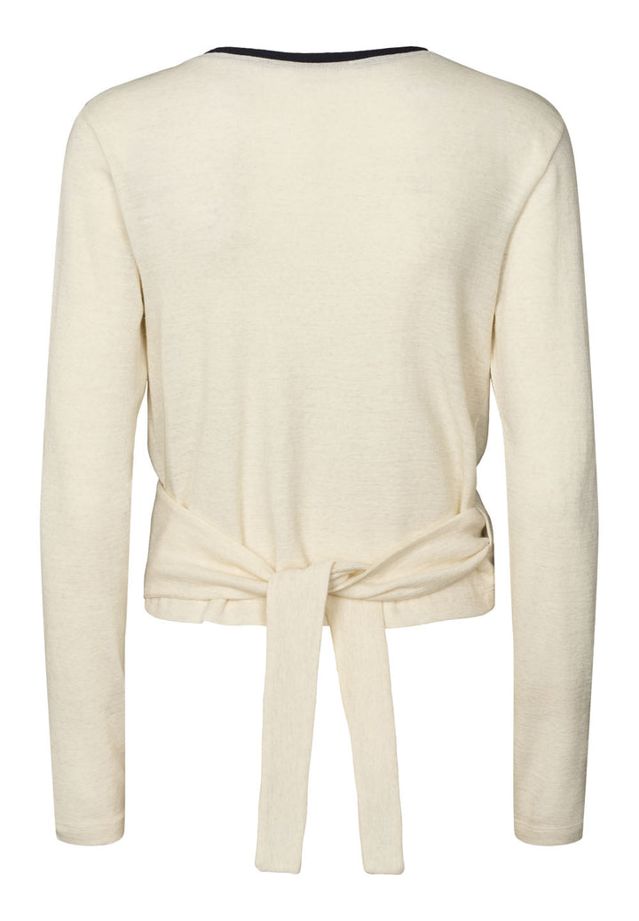 Merino Wool Wrap Cardigan - Eggshell