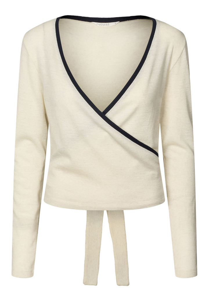 Merino Wool Wrap Cardigan - Eggshell