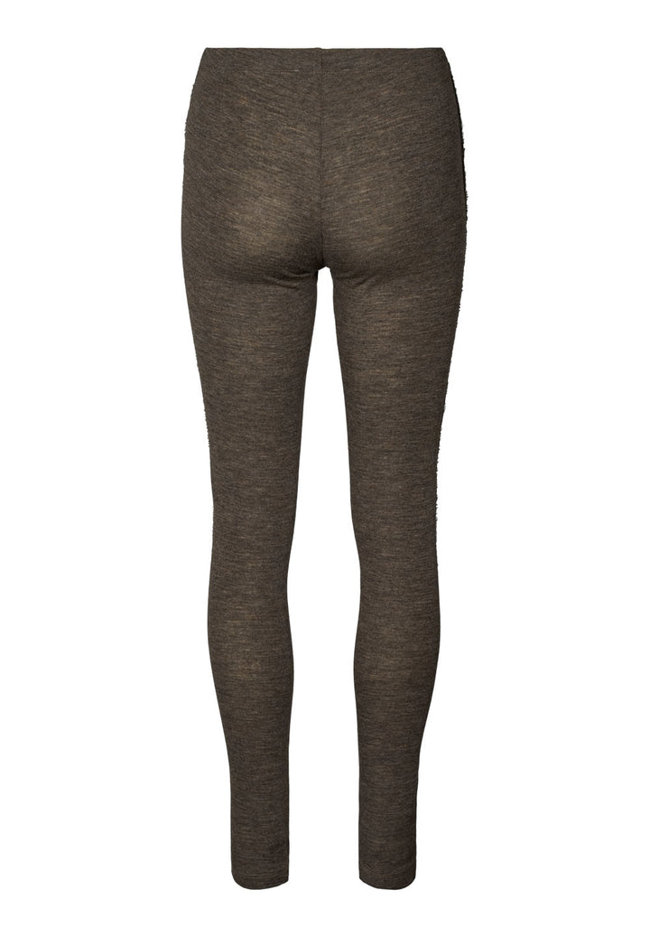 Merino Wool Leggings - Brown Melange