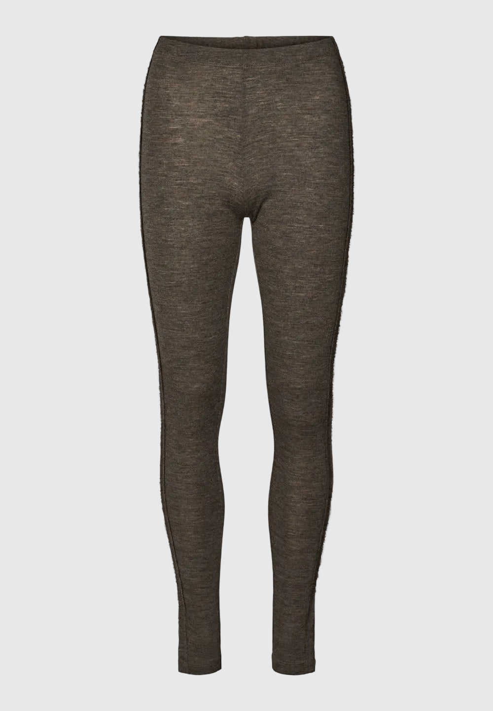 Merino Wool Leggings - Brown Melange