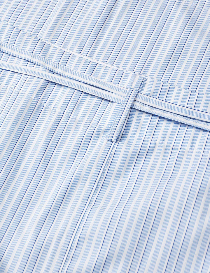 Mia Poplin Wrap Skirt, Pinstripe