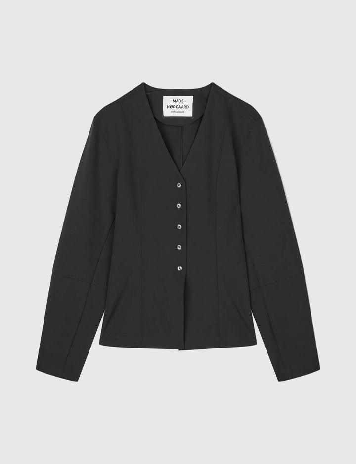 Stretchy Nylon Sara Jacket - Black