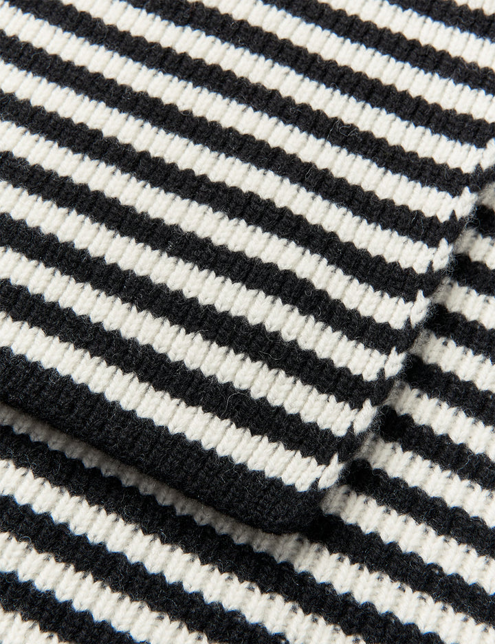 Wool Freja Hooded Scarf - Stripe