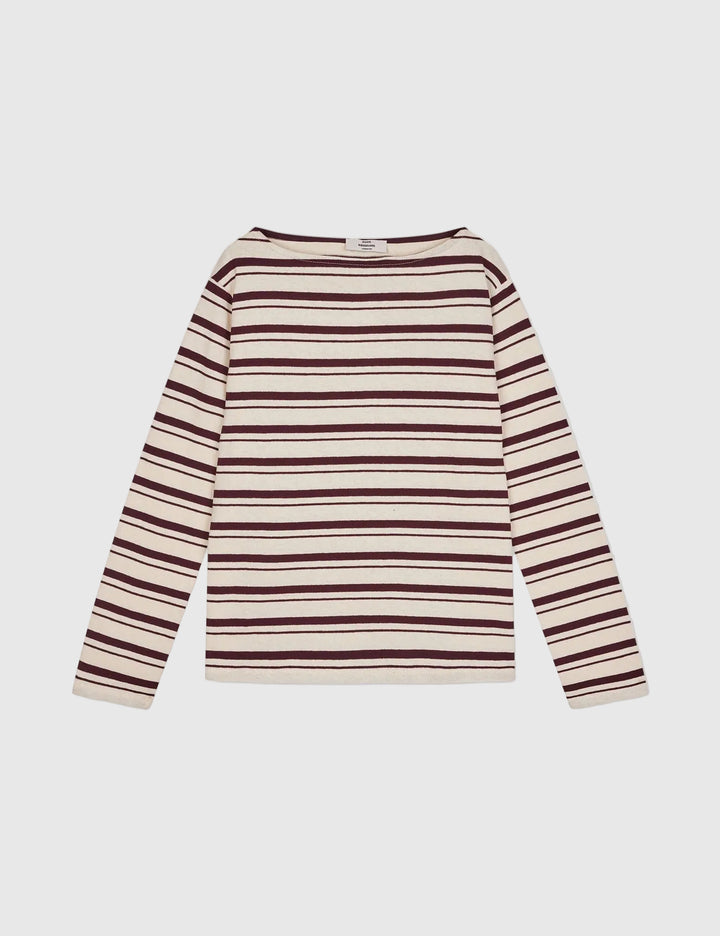 Pablo Gabi Tee LS - Wine Stripe