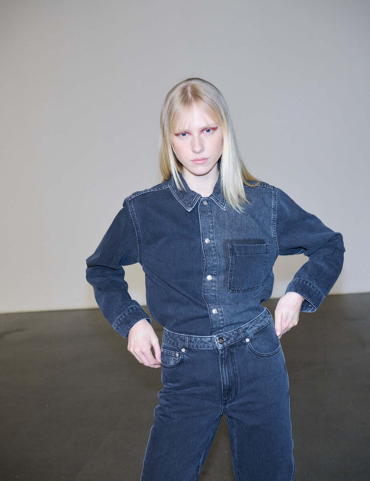Salvo Denim Crash Shirt - Washed Black