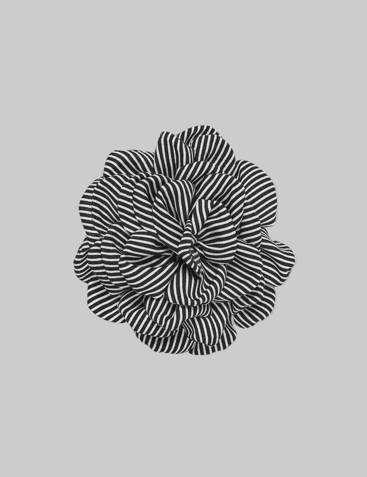 MN Rose Brooch - Stripe Black