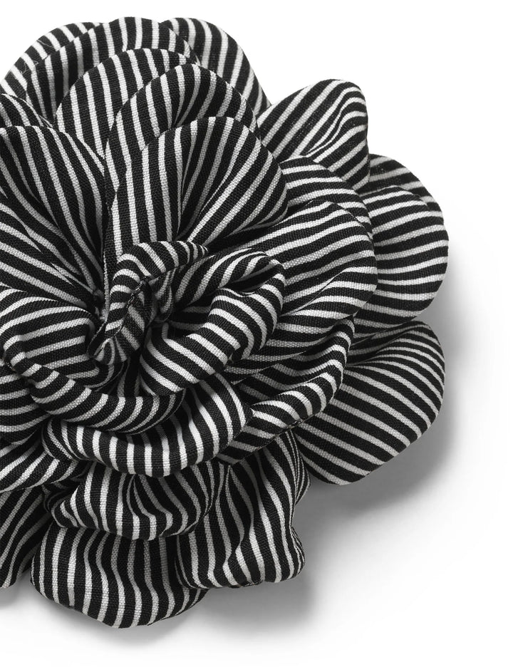 MN Rose Brooch - Stripe Black