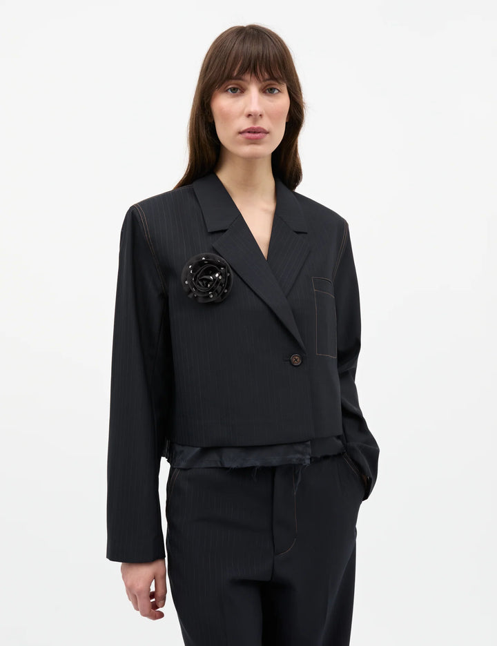 MN Rose Brooch - Dots Black