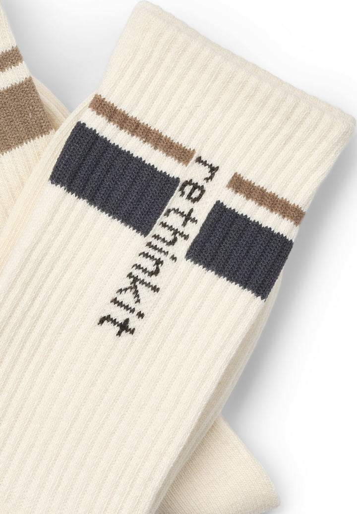 Rethinkit Striped Crew Socks 2 Pack, Ink Mocha