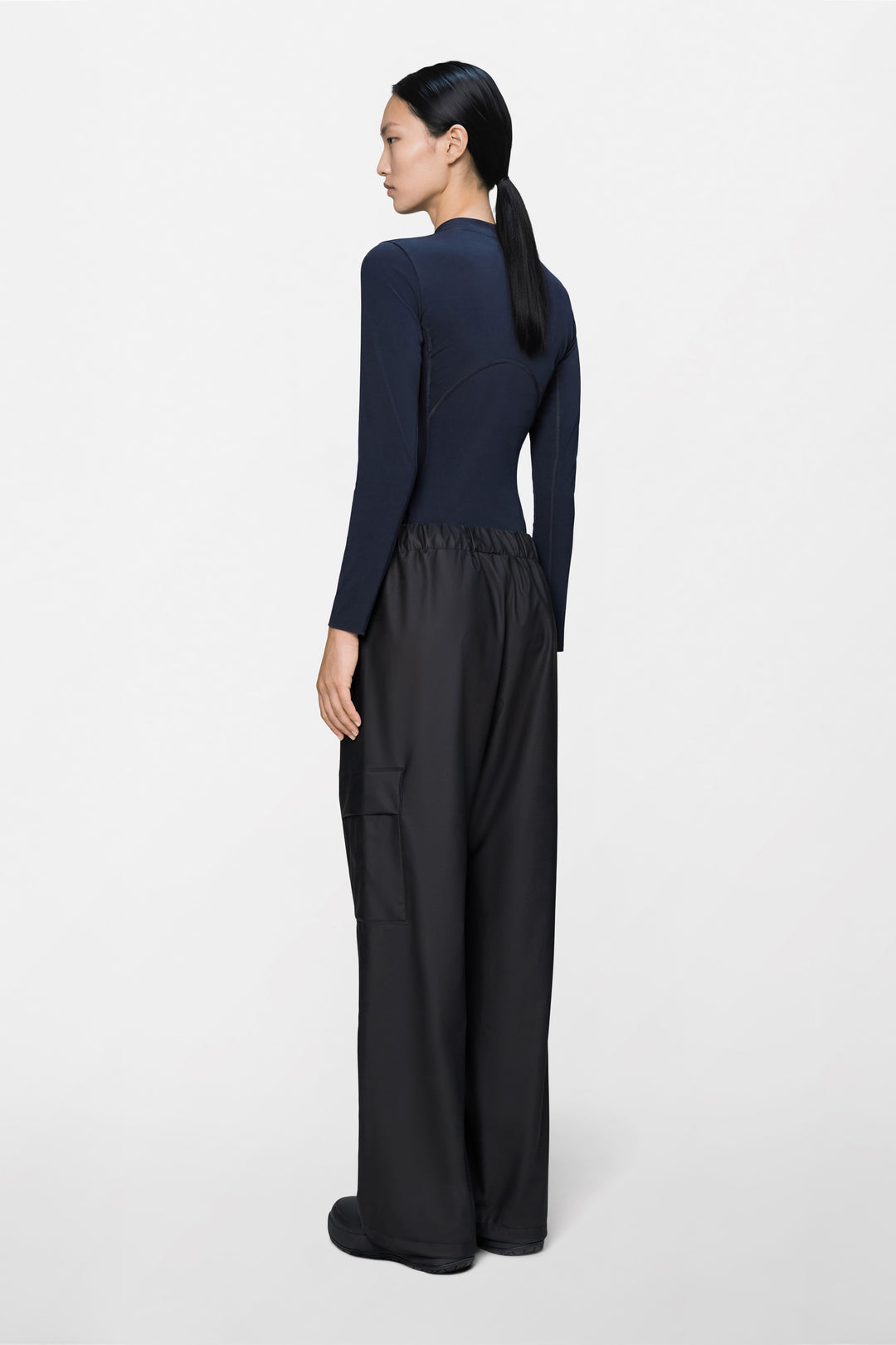 Cargo Rain Pants Wide, Black