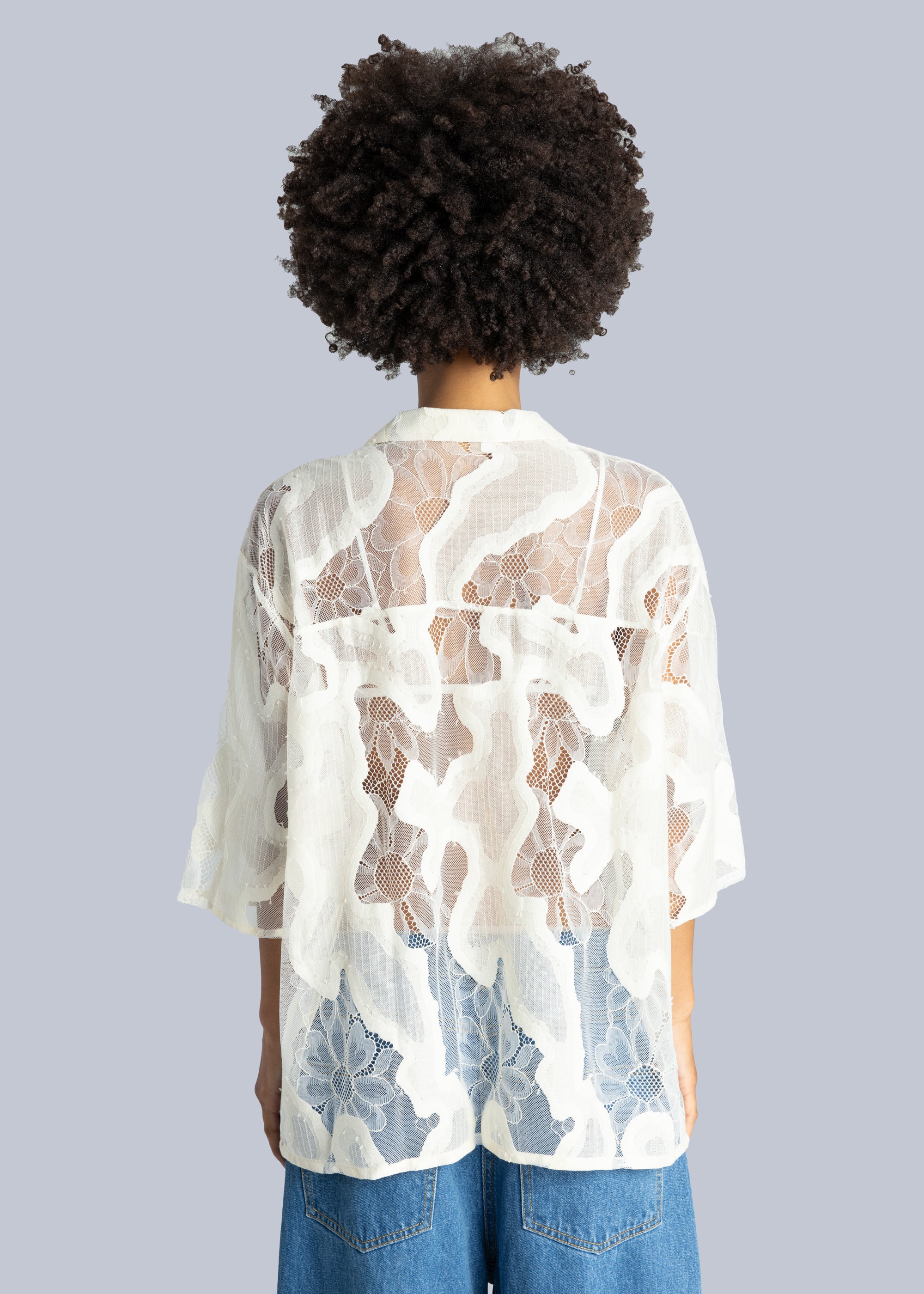 Oversized Sheer Lace Shirt