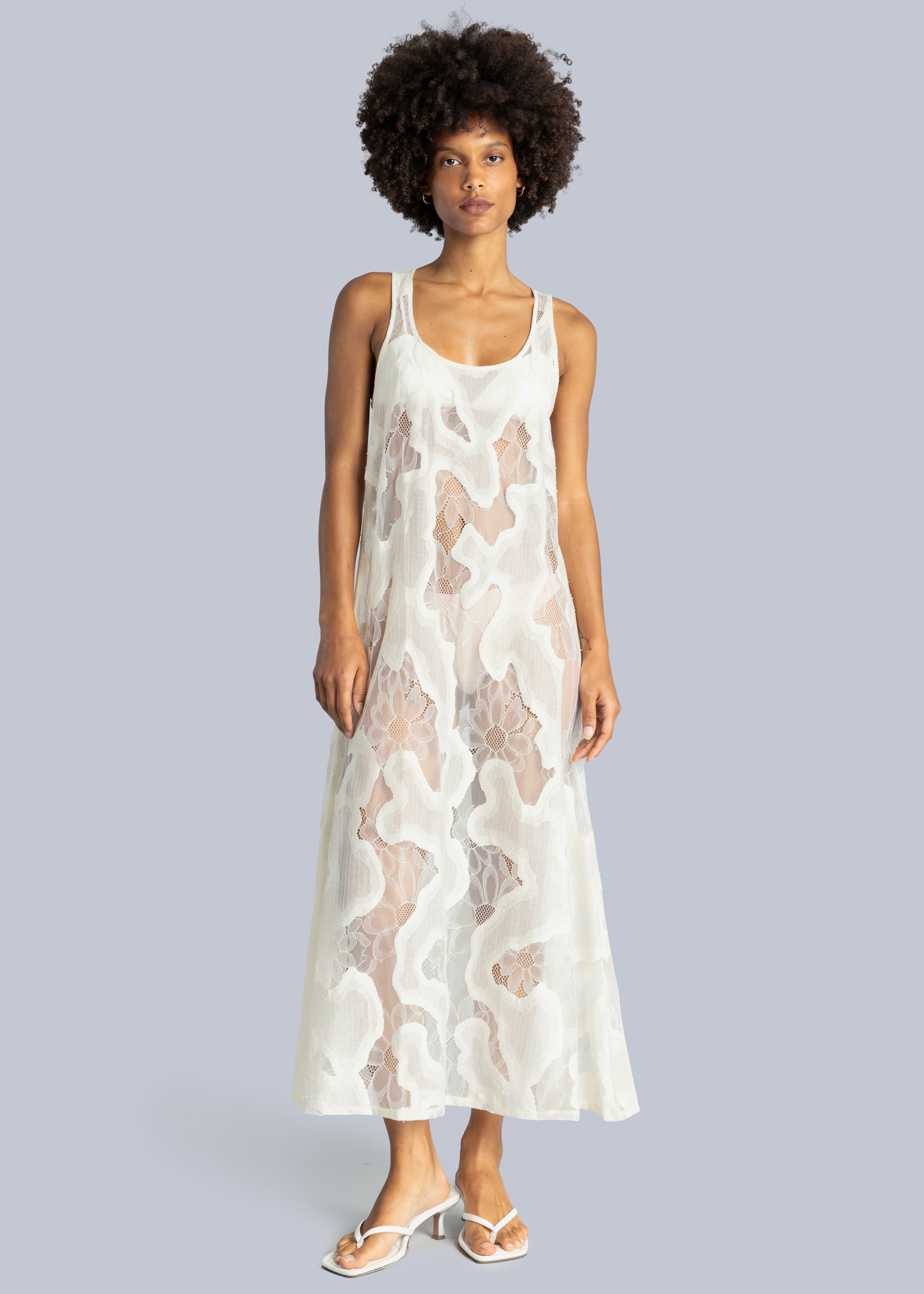 Sheer Lace Slip Dress