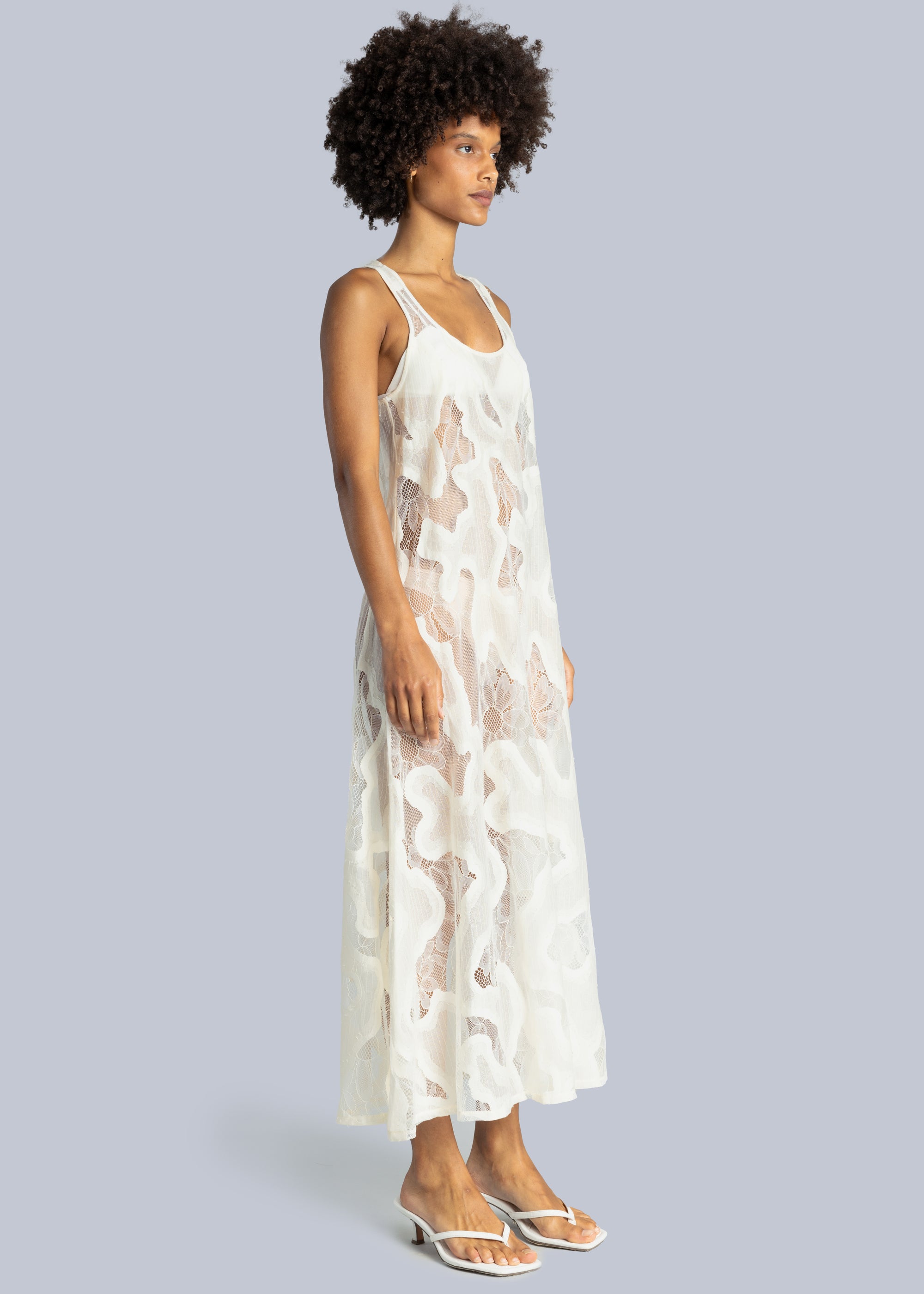 Sheer Lace Slip Dress