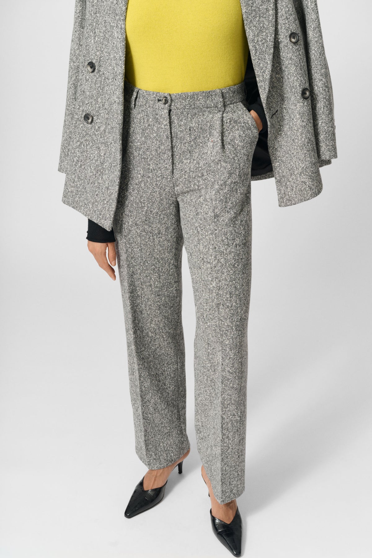 Lucas Pants, B&amp;W Herringbone