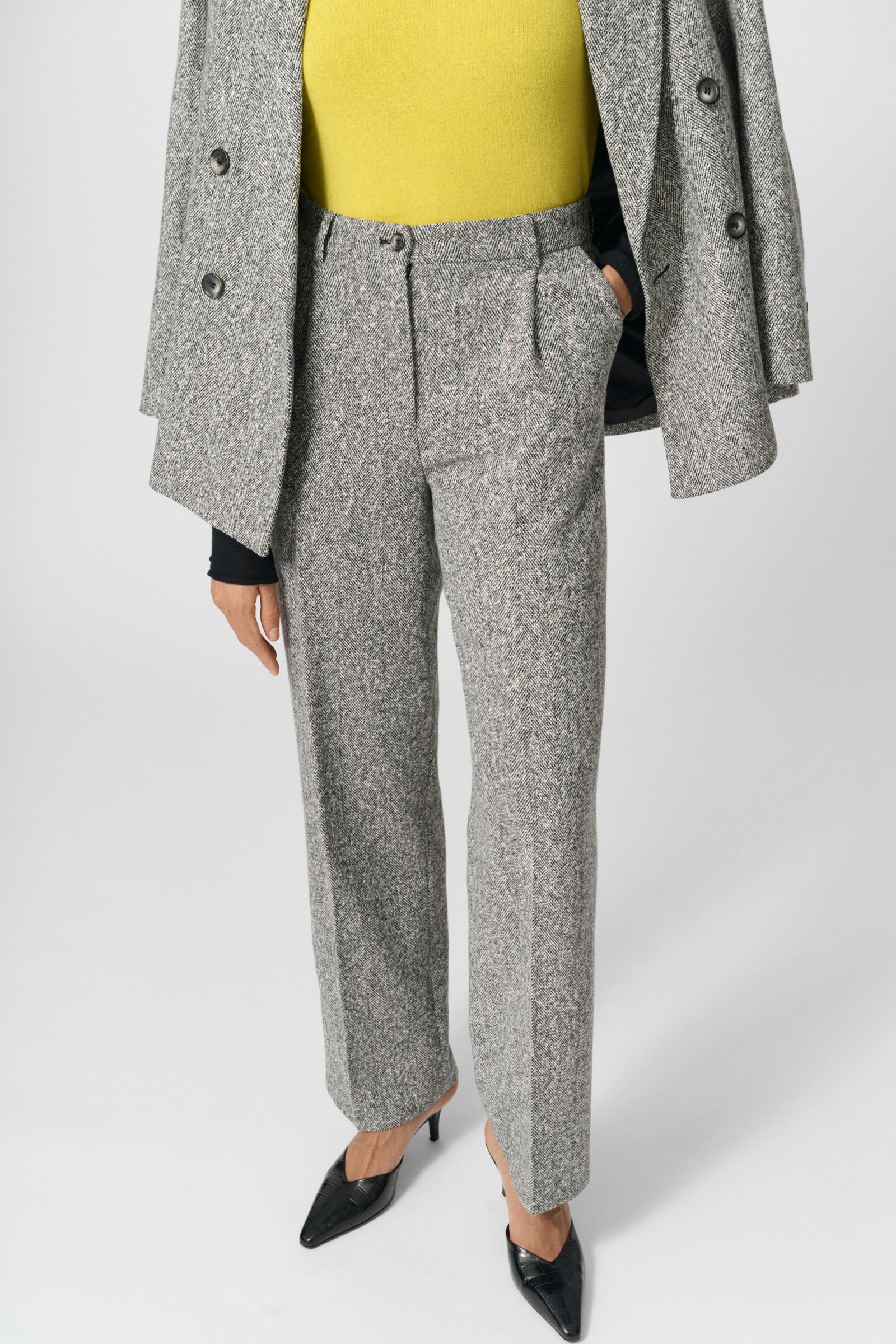 Lucas Pants, B&W Herringbone