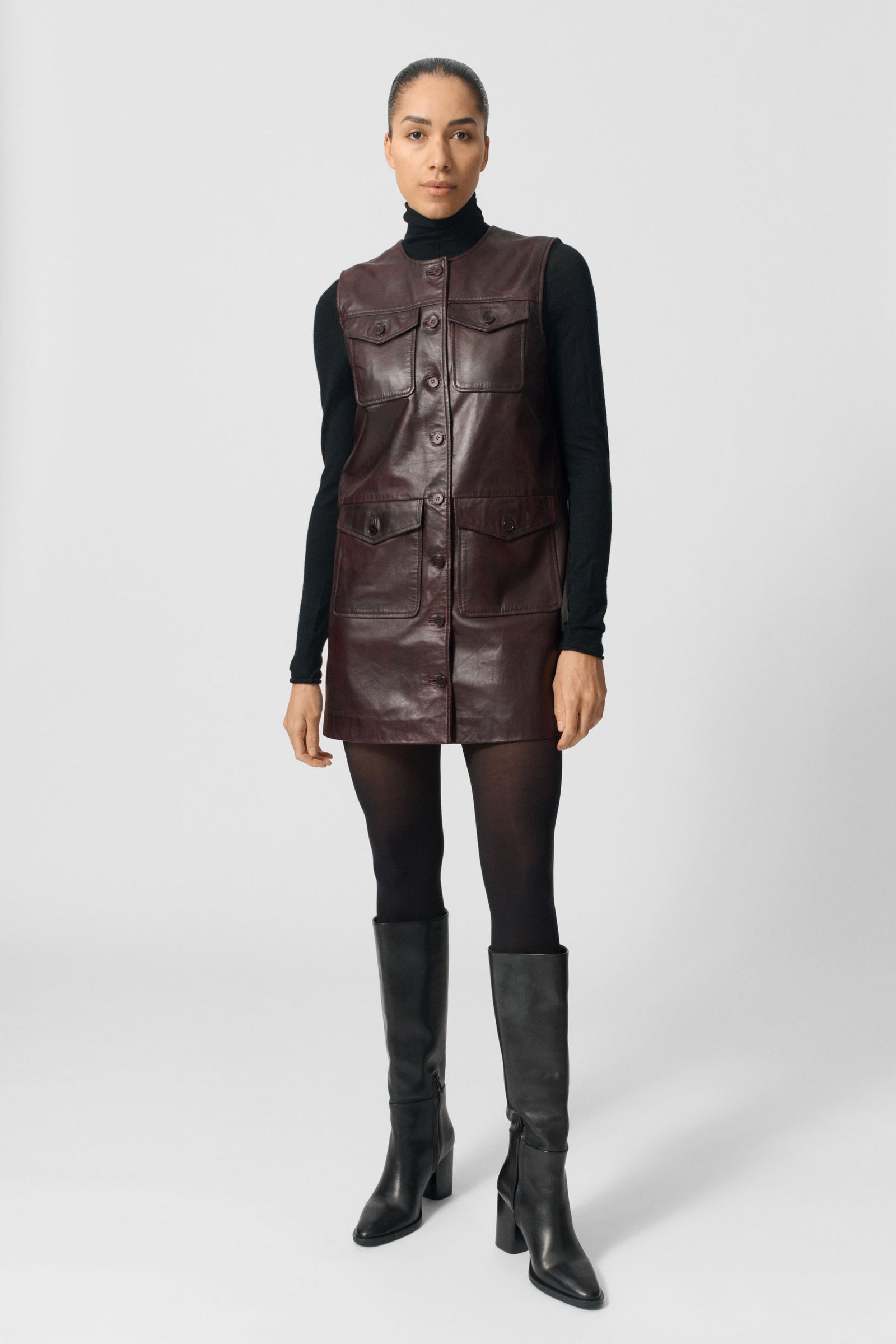 Petrina Leather Dress