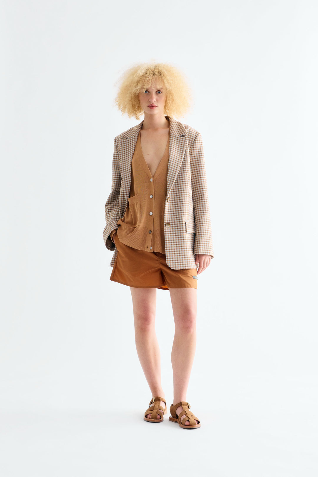 Noomi Blazer, Brown Multi Check