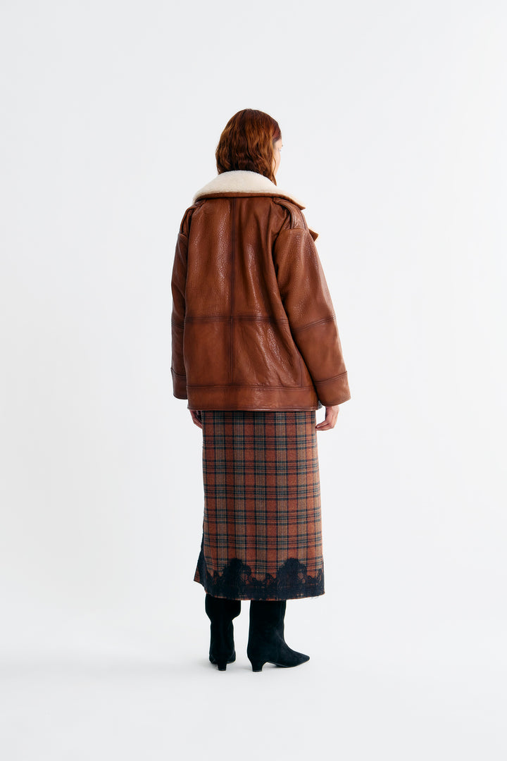 Jayleen Leather Jacket - Cognac