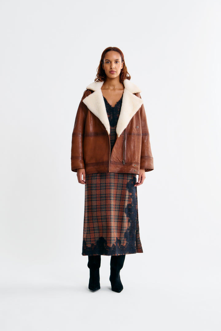 Jayleen Leather Jacket - Cognac