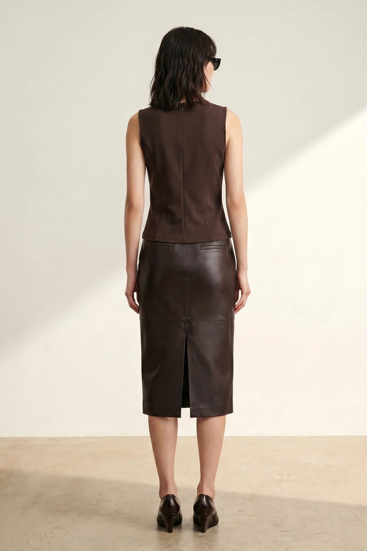 Lily Leather Pencil Skirt - FORPÖNTUN