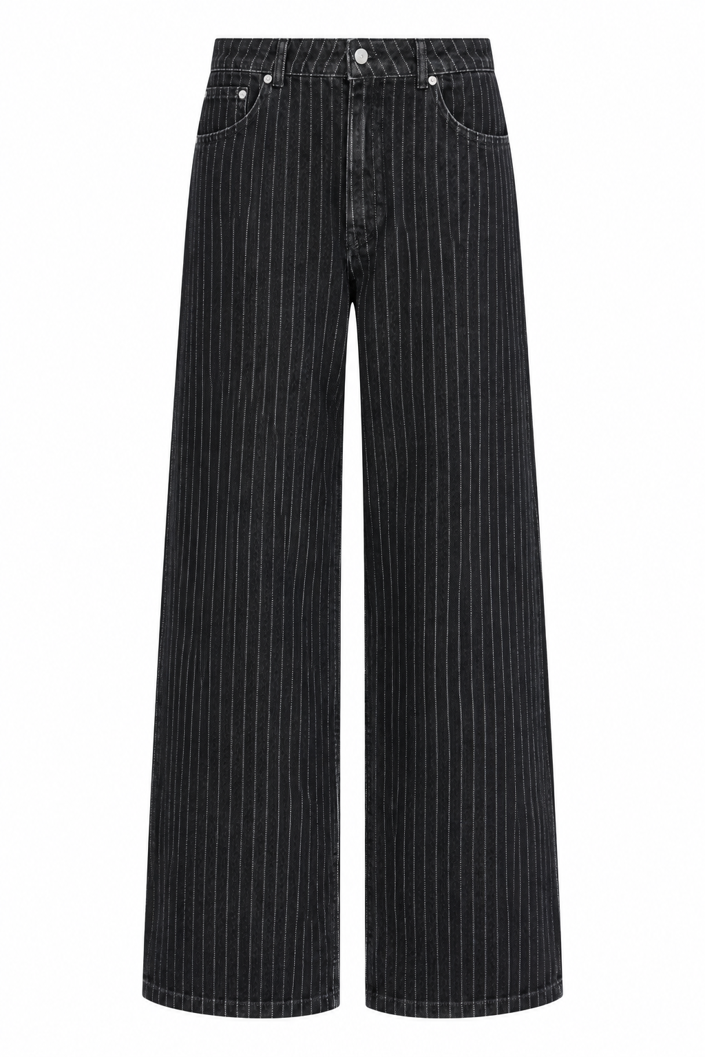 Hannoli Pinstripe Jeans - Black