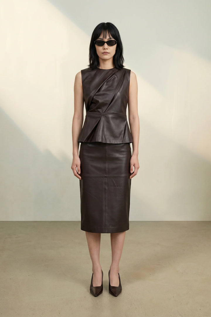 Lily Leather Pencil Skirt - FORPÖNTUN
