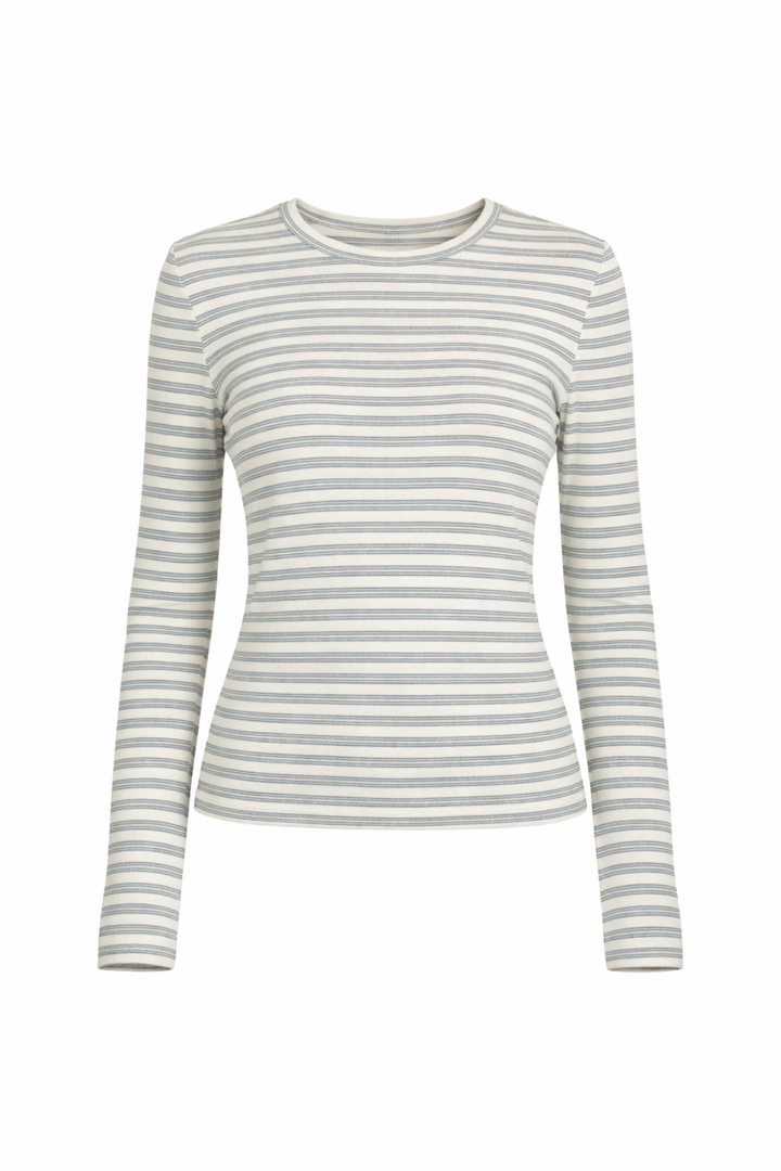 Cafia Stripe Top, Light Blue