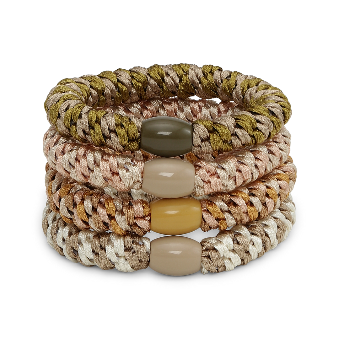 4-Pack Basic Elastics, Autumn Multi