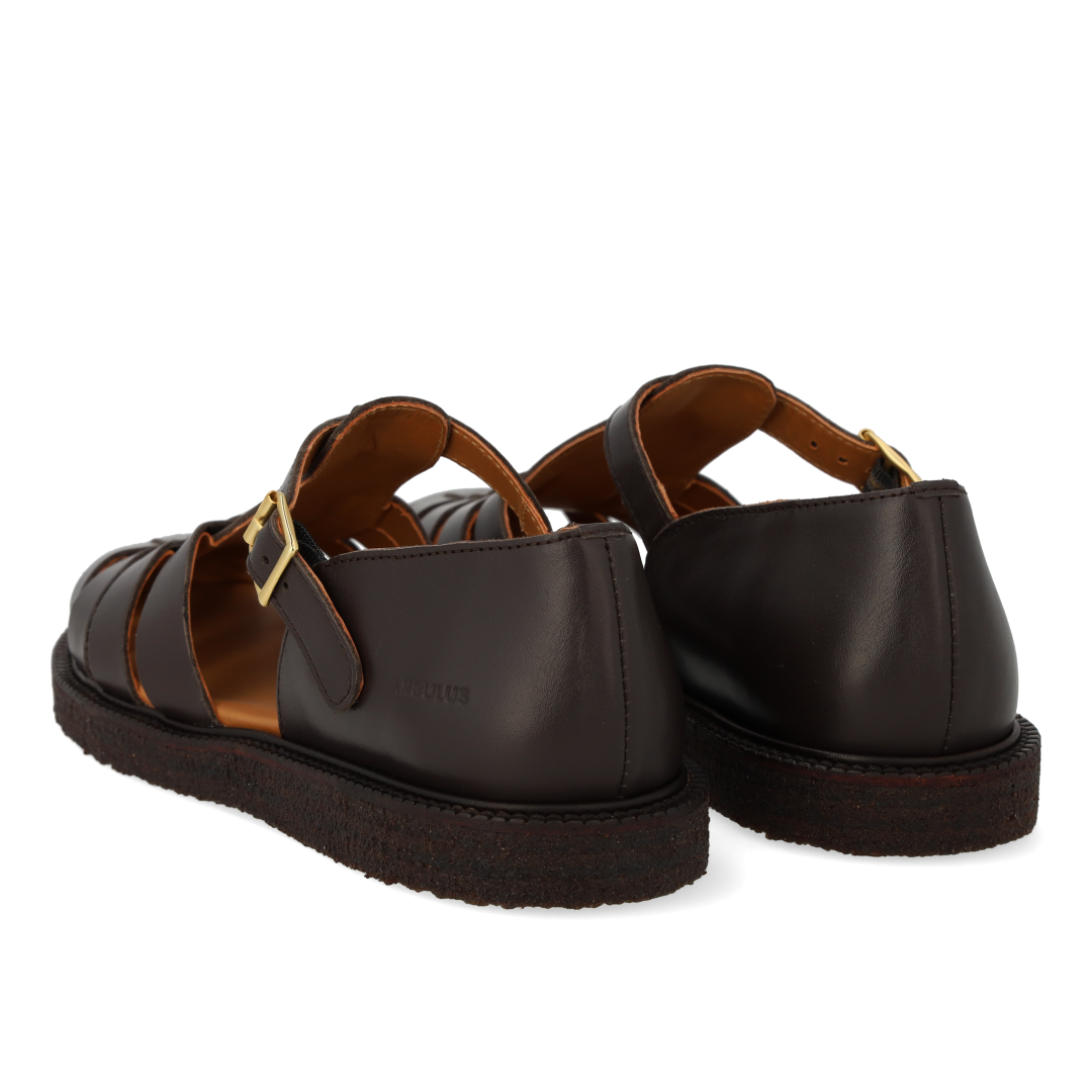 Strap buckle sandal, Dark Brown