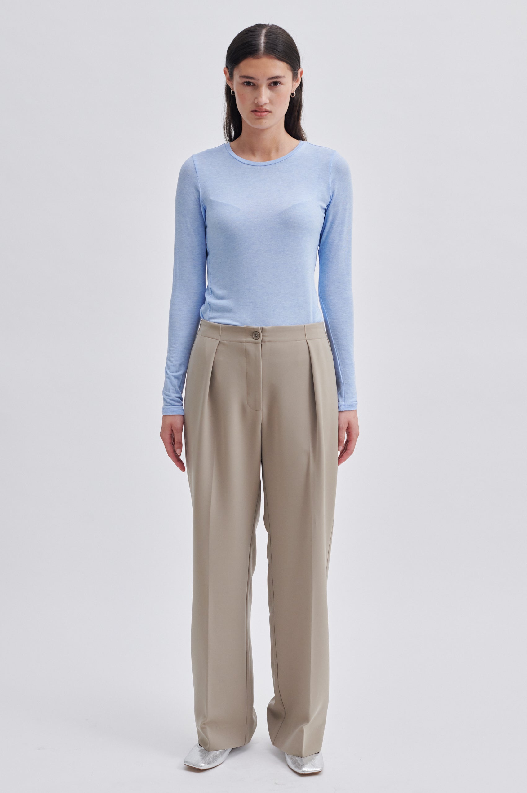 Fique Wide Trousers, Roasted Cashew