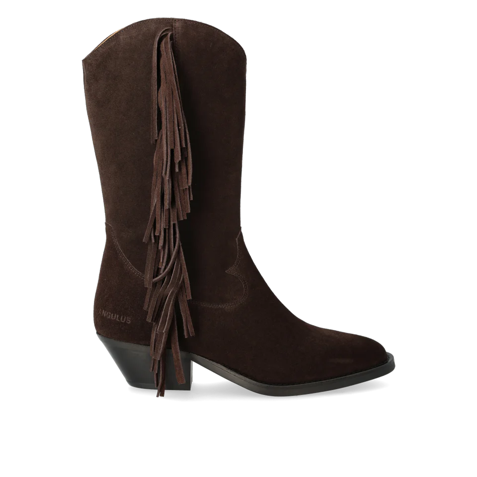 Curved Cowboy Fringe Boots
