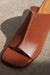 Mule with sculptural heel, Tan