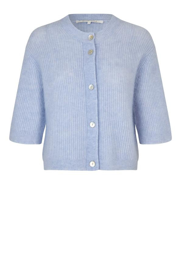 Andrea Knit Rib Cardigan, Brunnera Blue