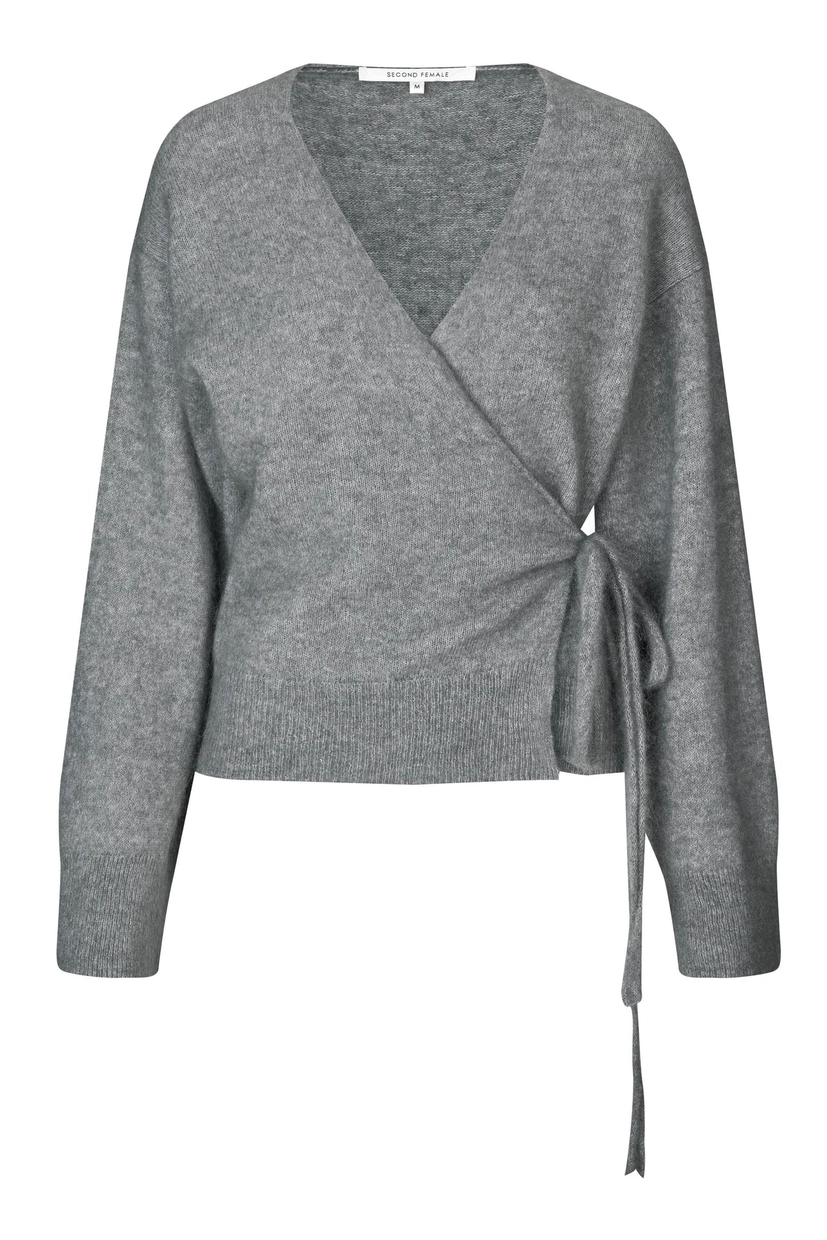 Brook Knit Wrap Cardigan, Charcoal Gray