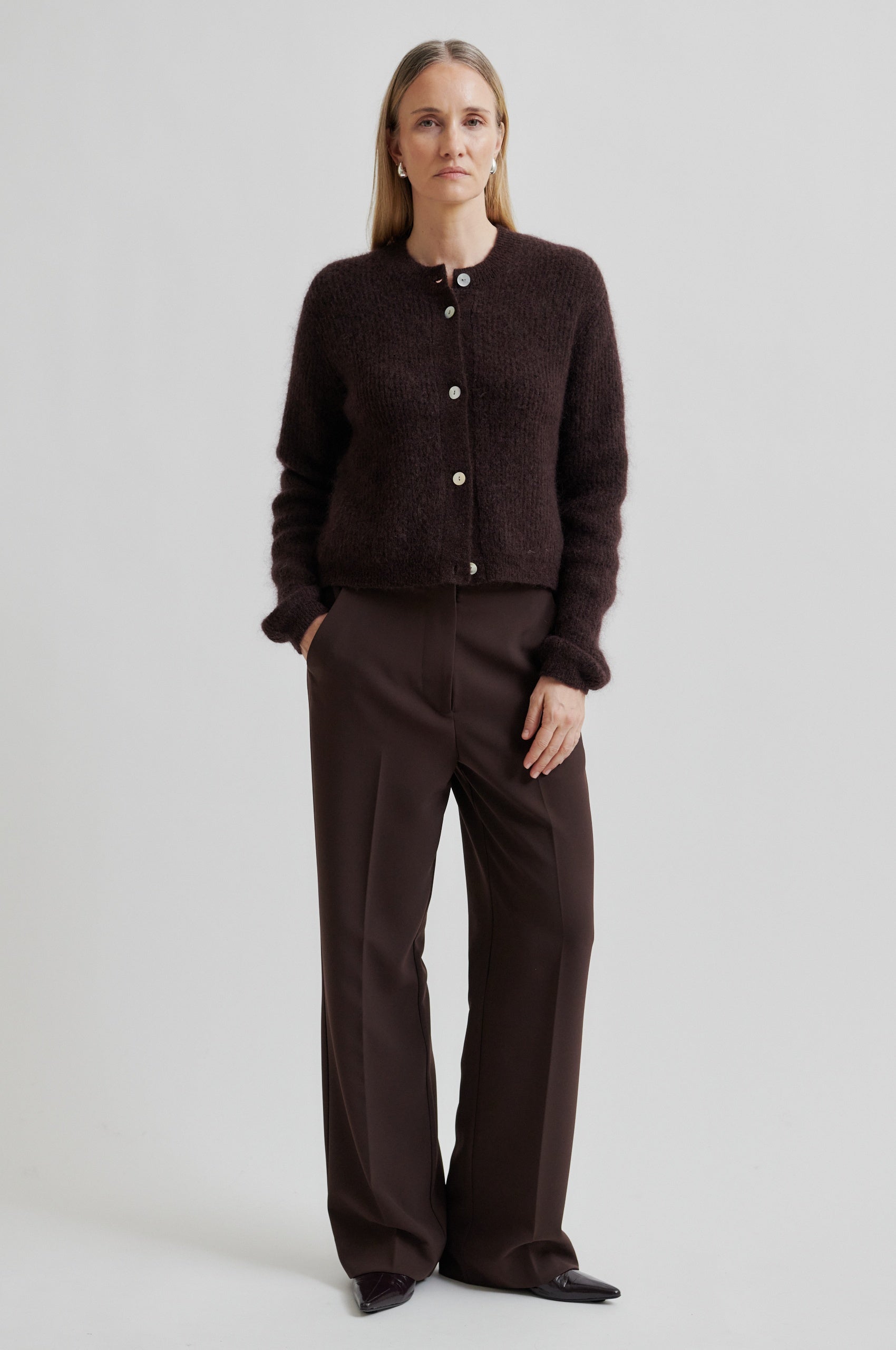 Fique Classic Trousers, Chocolate Plum