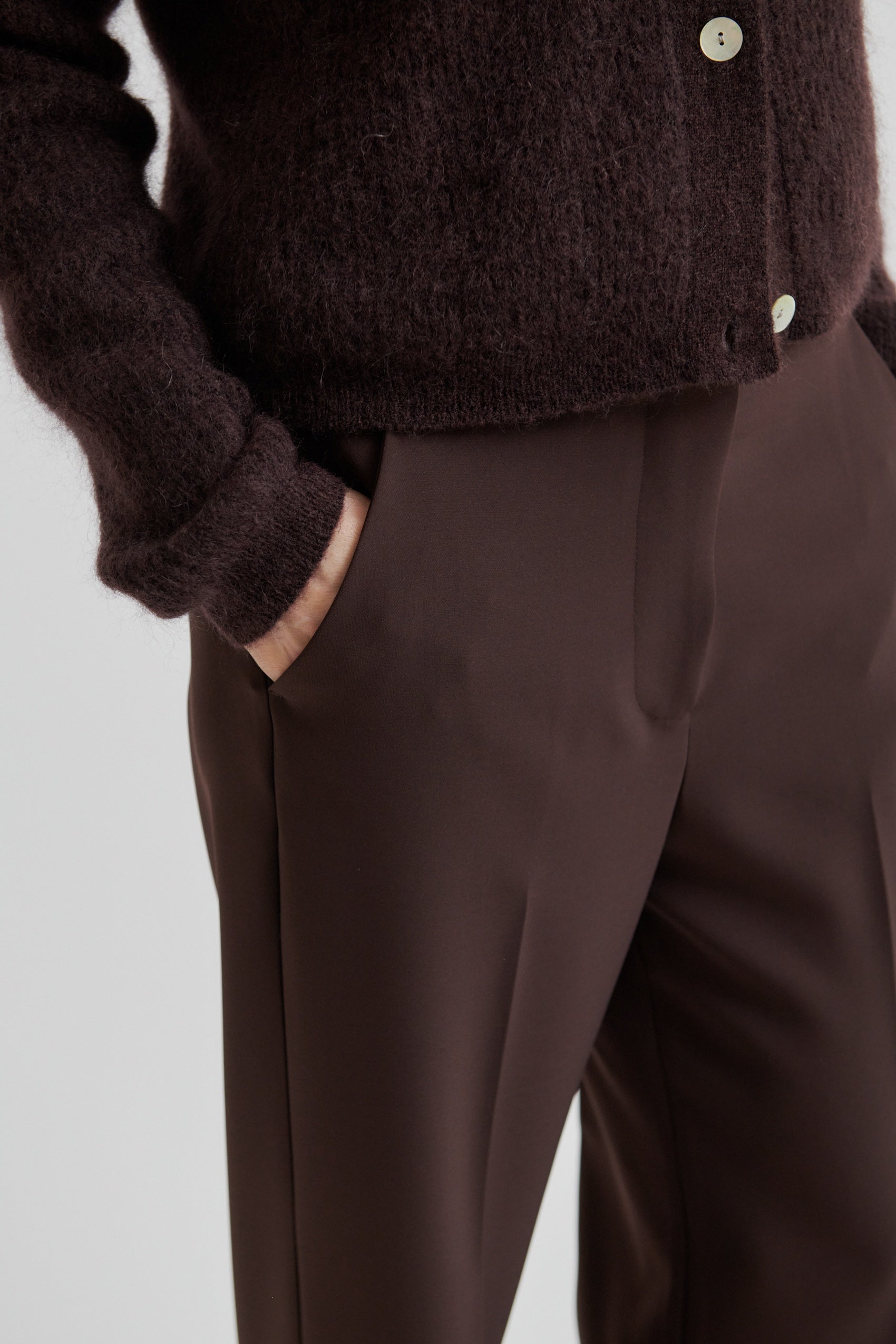 Fique Classic Trousers, Chocolate Plum