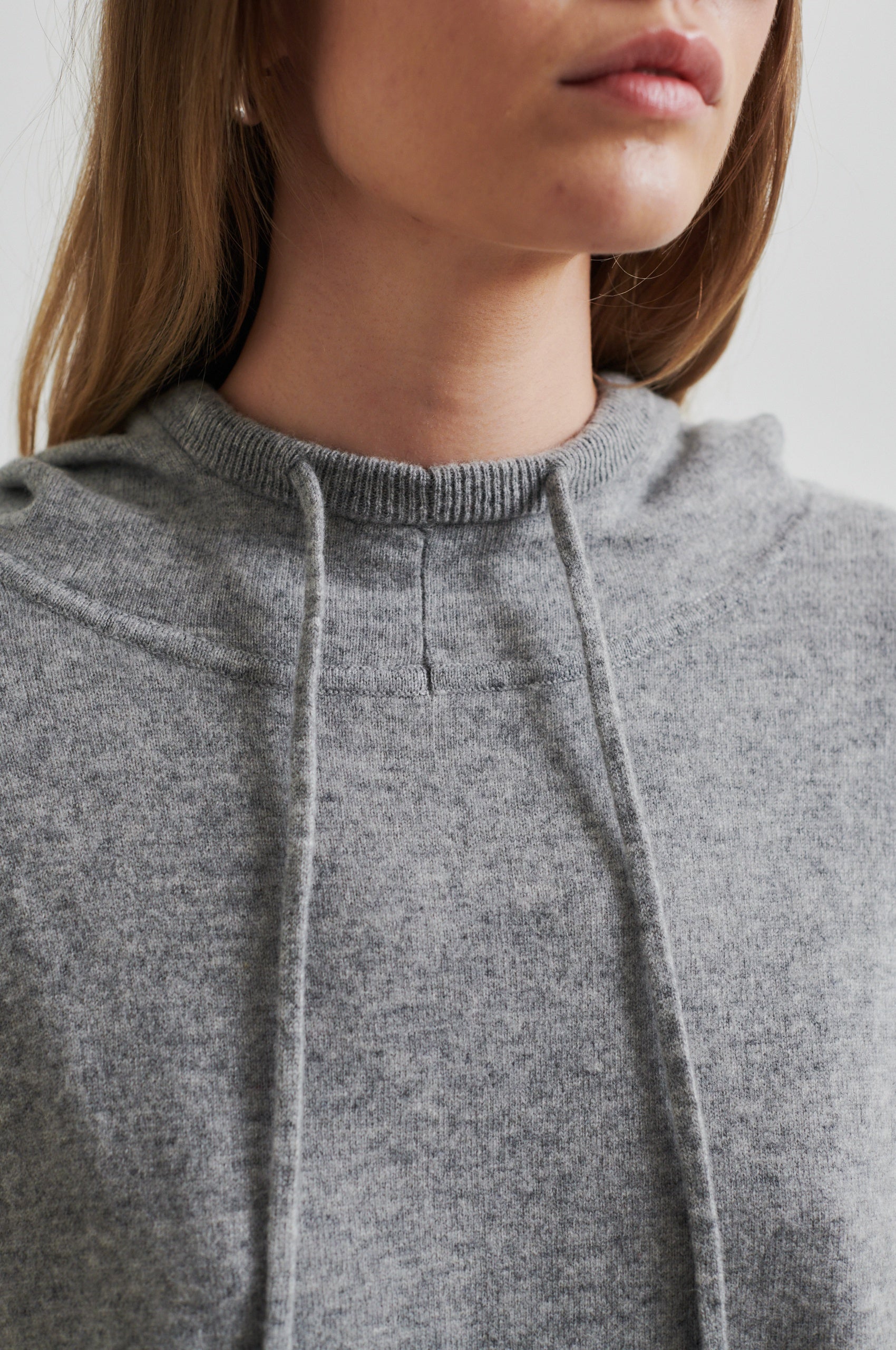 Lounge Knit Hoodie, Grey Melange