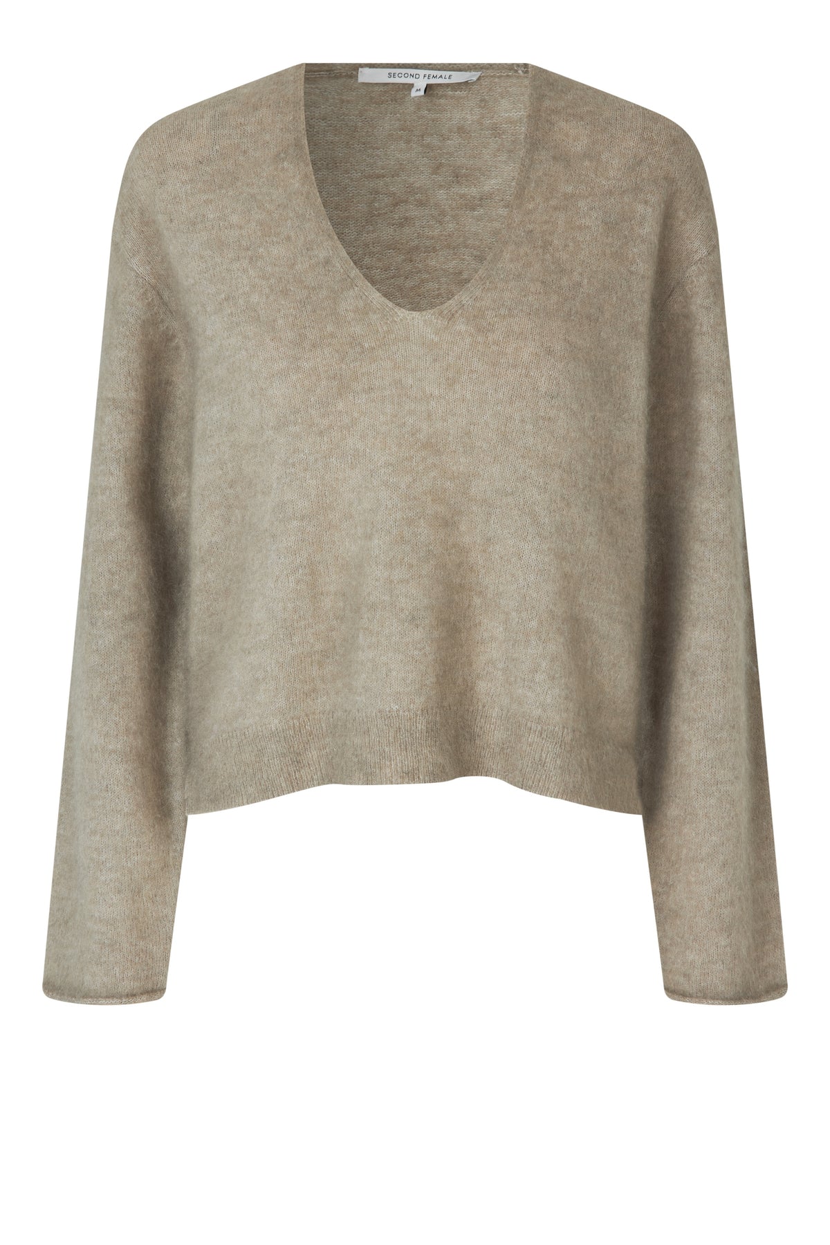 Camryn Knit V-Neck, Dark Beige