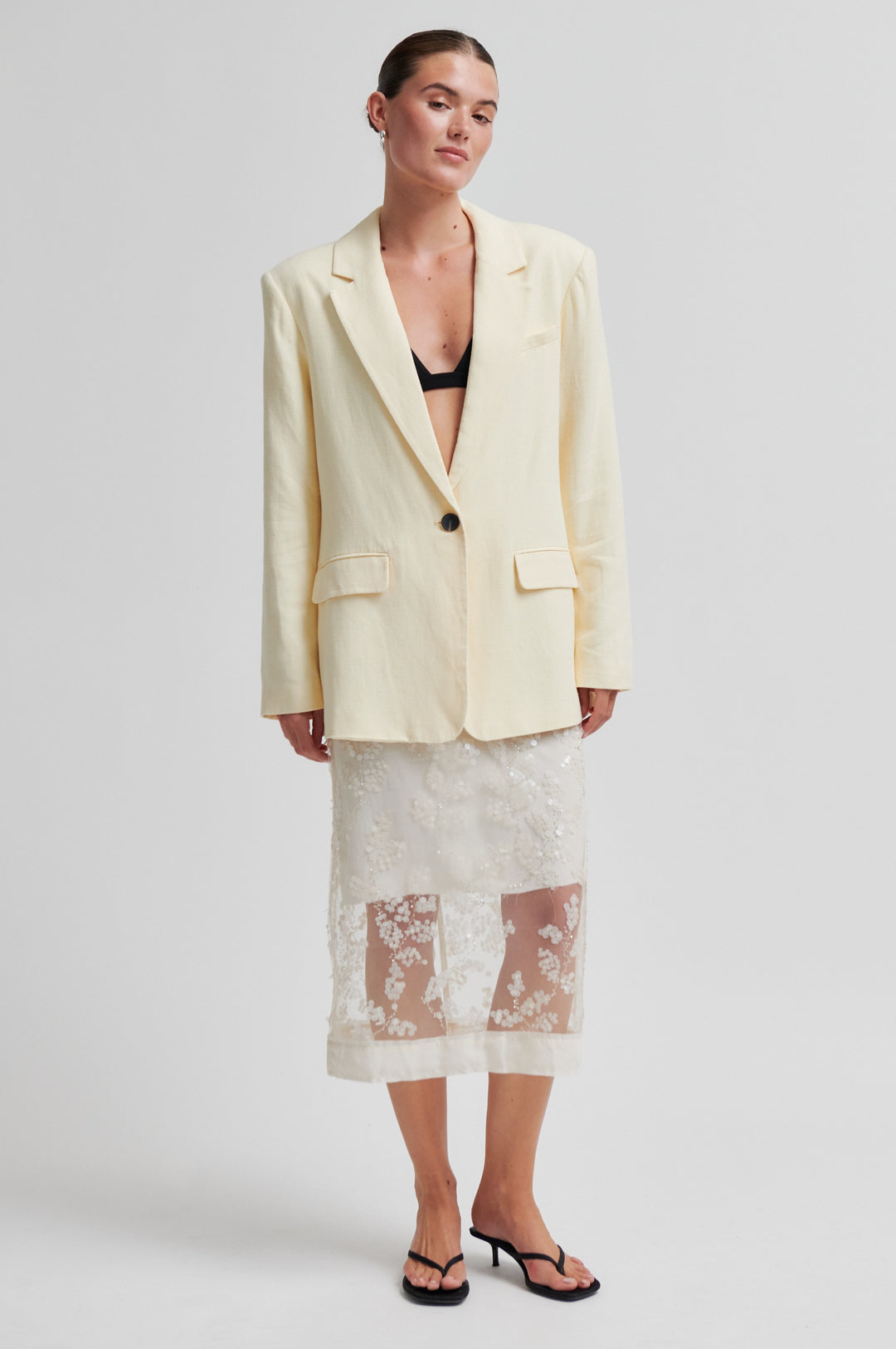 Lino New Fit Blazer, Lemon