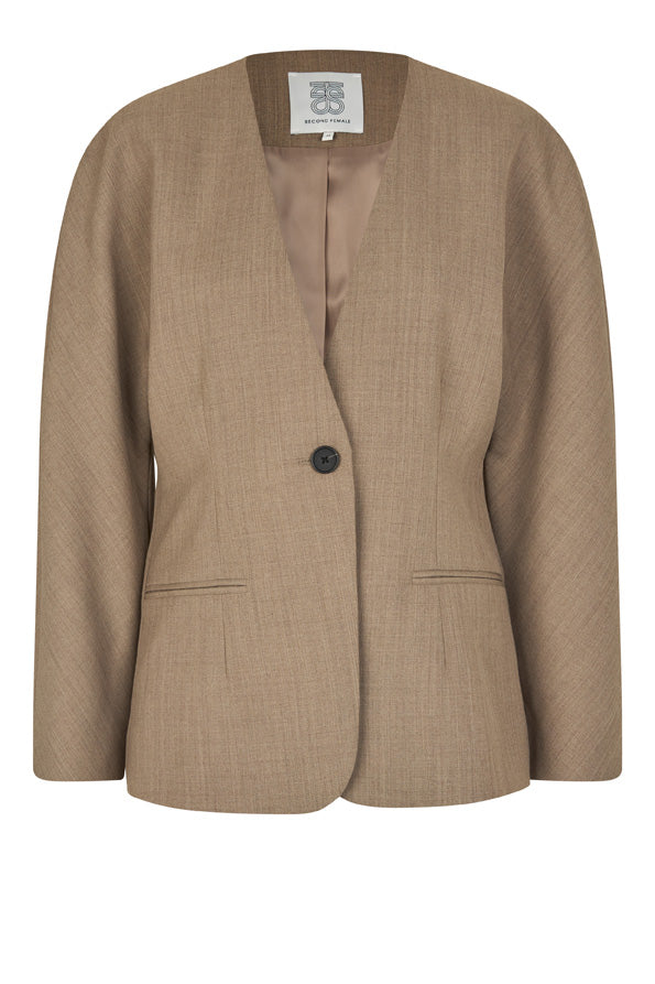 Levelup Blazer, Mid Brown Melange