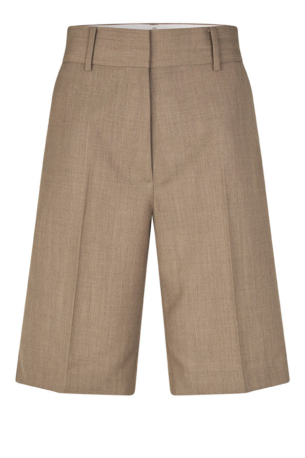 Levelup Tailored Shorts, Mid Brown Melange