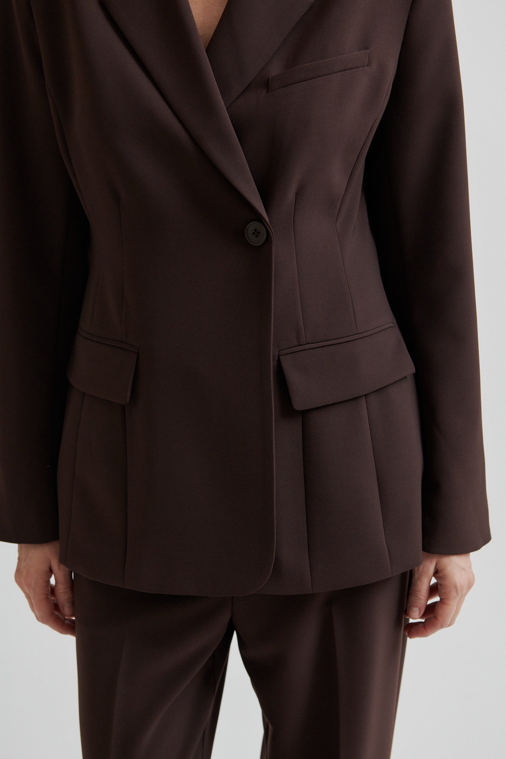 Fique Fitted Blazer, Chocolate Plum