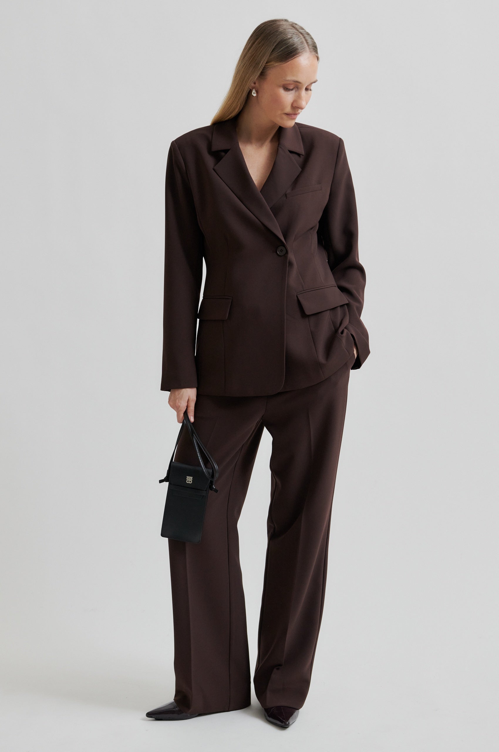 Fique Fitted Blazer, Chocolate Plum