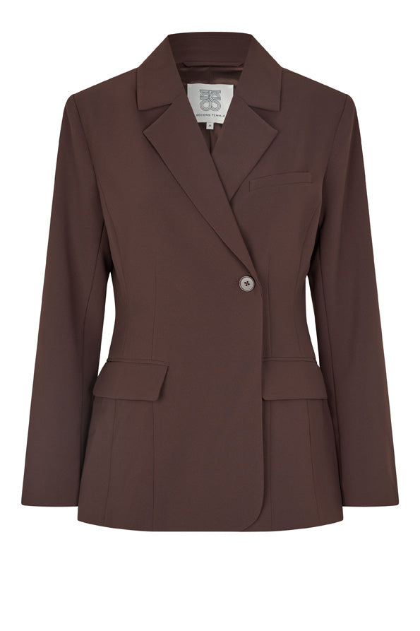 Fique Fitted Blazer, Chocolate Plum