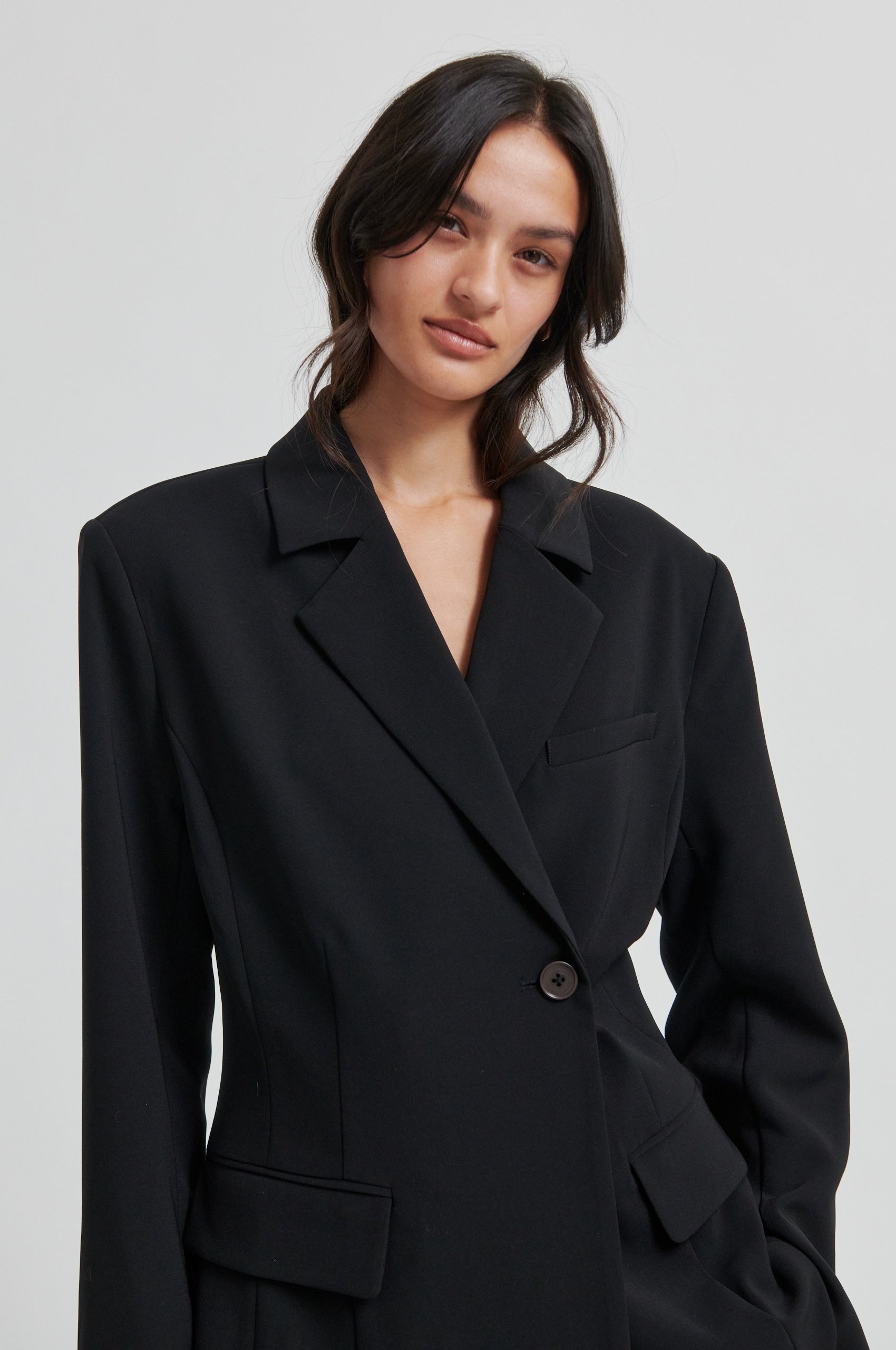 Fique Fitted Blazer, Black