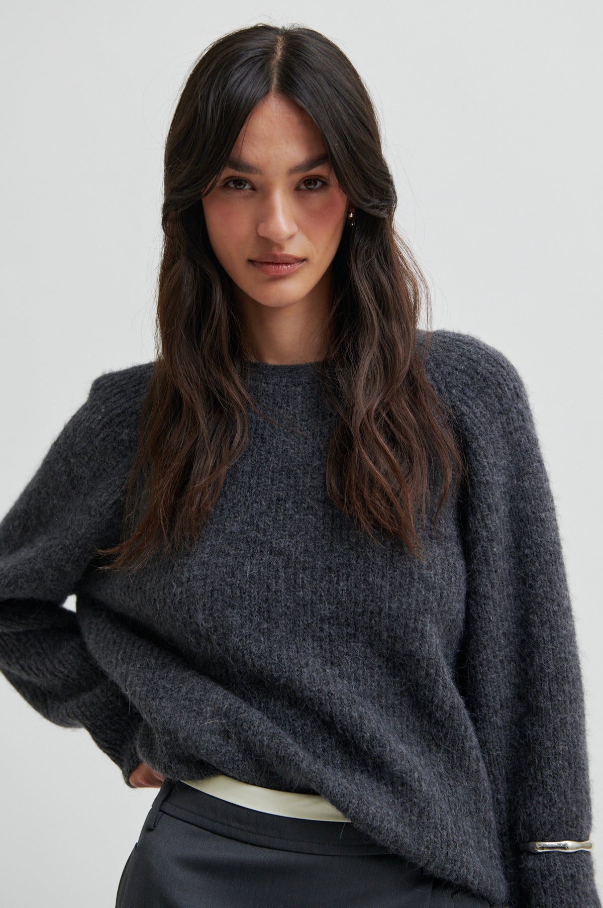 Flare Knit, Dark Grey Melange