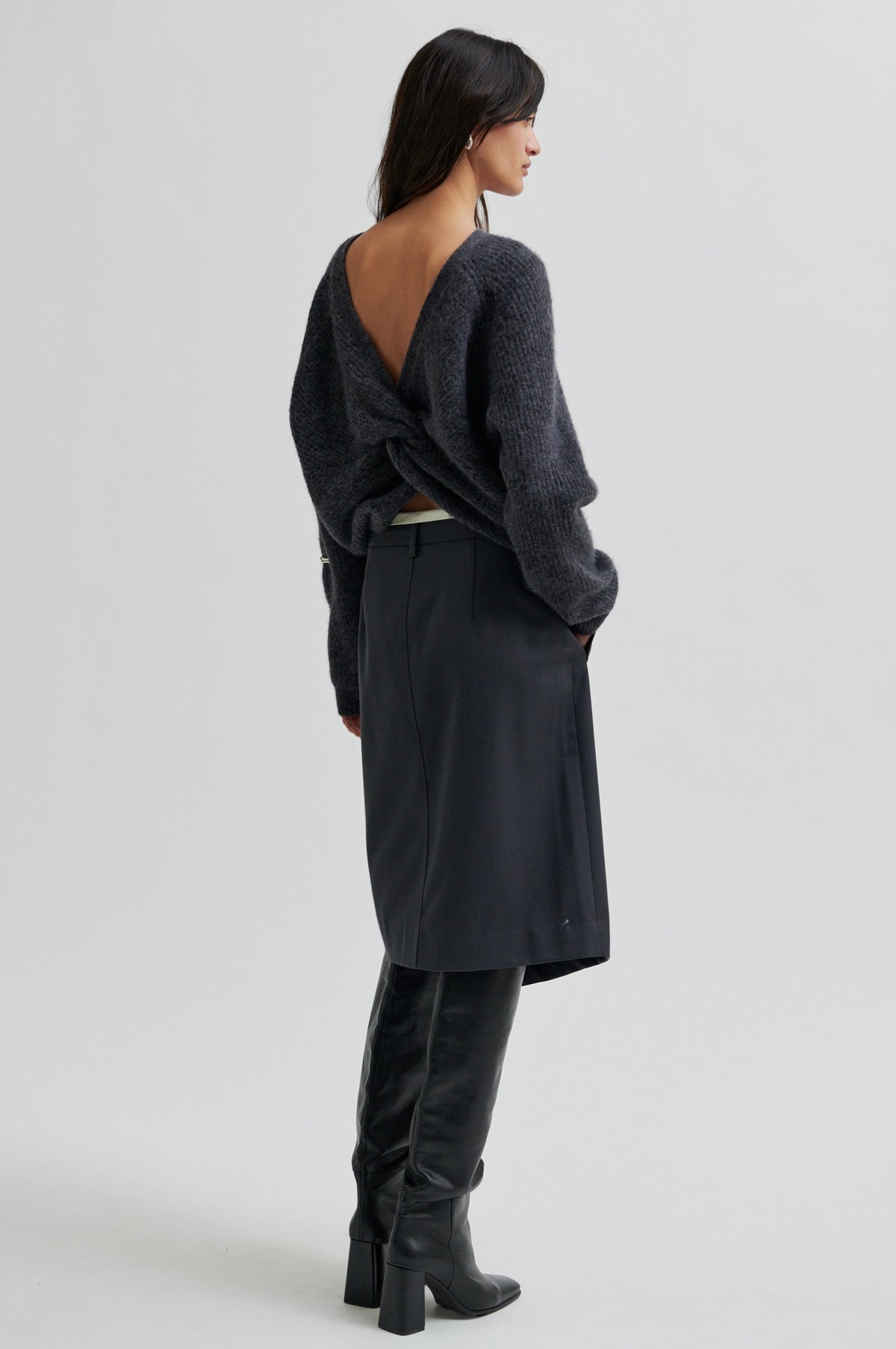 Flare Knit, Dark Grey Melange