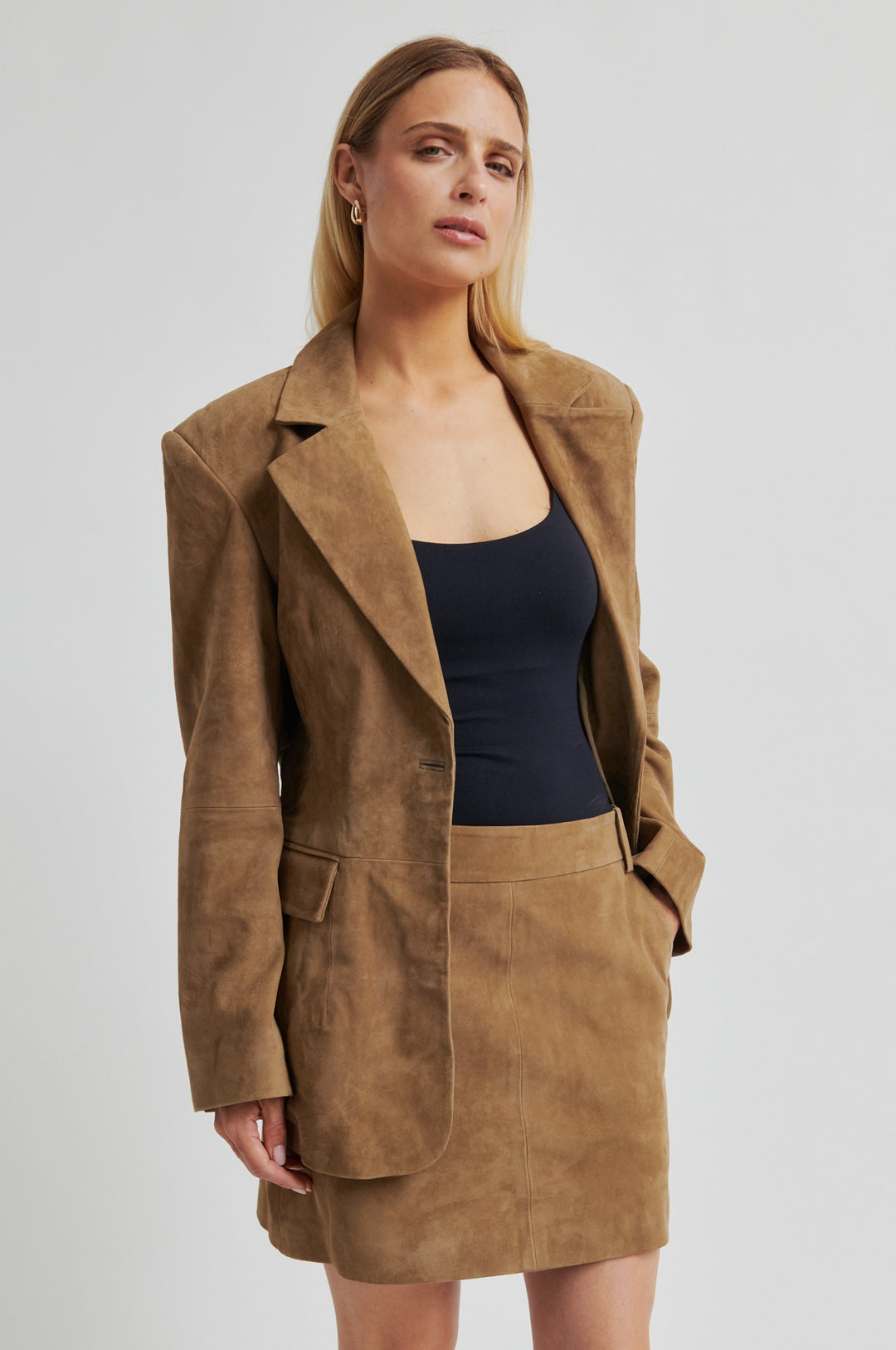 Suellen Fitted Suede Blazer